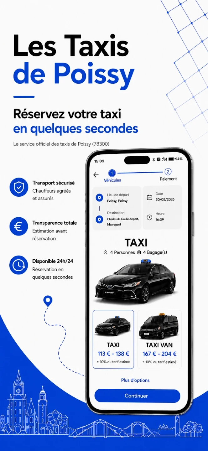 Réserver un taxi en quelques secondes avec l’application Les Taxis de Poissy